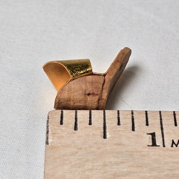 Vintage Barbie Shoes 1959–62 Gold Cork Wedge Sandals Early Mattel Fashion Pak - Picture 8 of 9